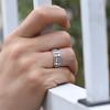 Adjustable Open Ring Men Women Vintage Mahjong Geometric Design Plated Retro Hip Hop Jewelry