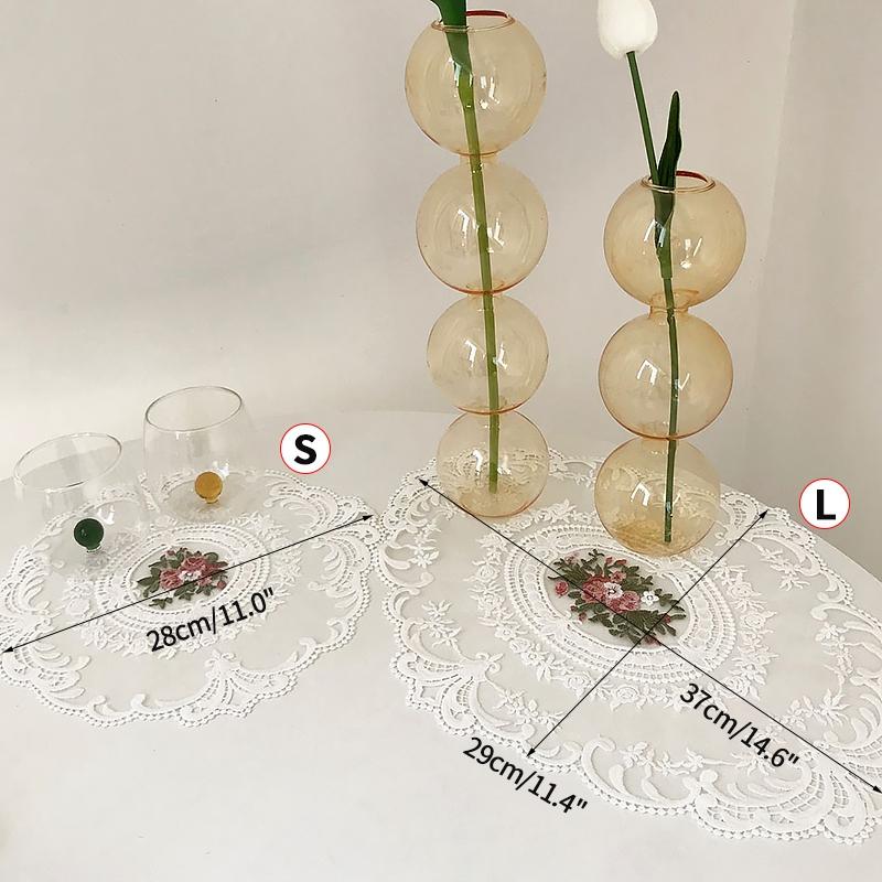 Vintage Lace Coaster Table Cloth Lace Tablecloth Embroidery Placemat Cabinet Furniture Decoration Background Photo Props