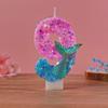 Handmade Ocean Mermaid Pearl Candle Numbers - Birthday Cake Decoration for Girl's First Birthday