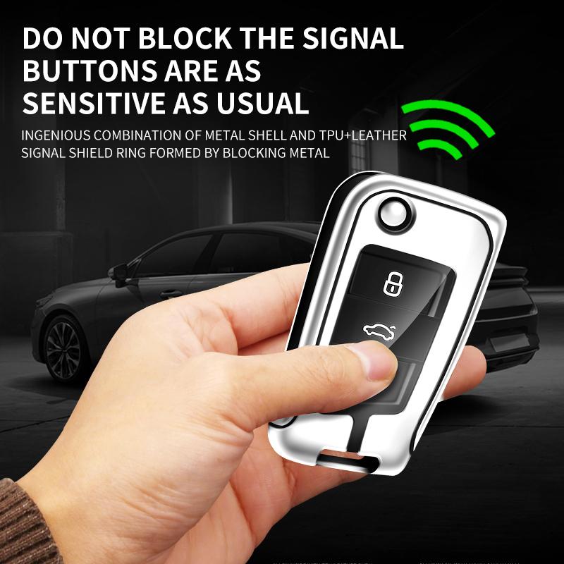 Dla Samochodu VOLKSWAGEN Etui na Kluczyk ze Stopu Cynku Pokrowiec Brelok do Kluczy Samochodowych Metalowa Obudowa Kluczy Dla VW Volkswagen VW Tiguan MK2 Golf 7 MK7 T-Cross T-