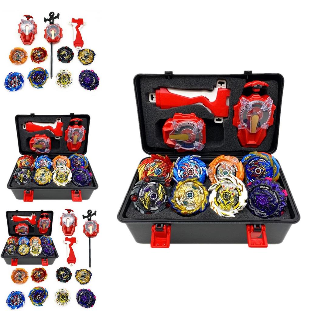 Super King 8szt Zestaw Gyro Burst Beyblade z Błyszczącym Wyrzutnią i Pudełkiem do Przechowywania