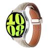 For Samsung Galaxy Watch6 Classic/Watch6 Watch Strap 20mm Folding Buckle Genuine Cow Leather Band