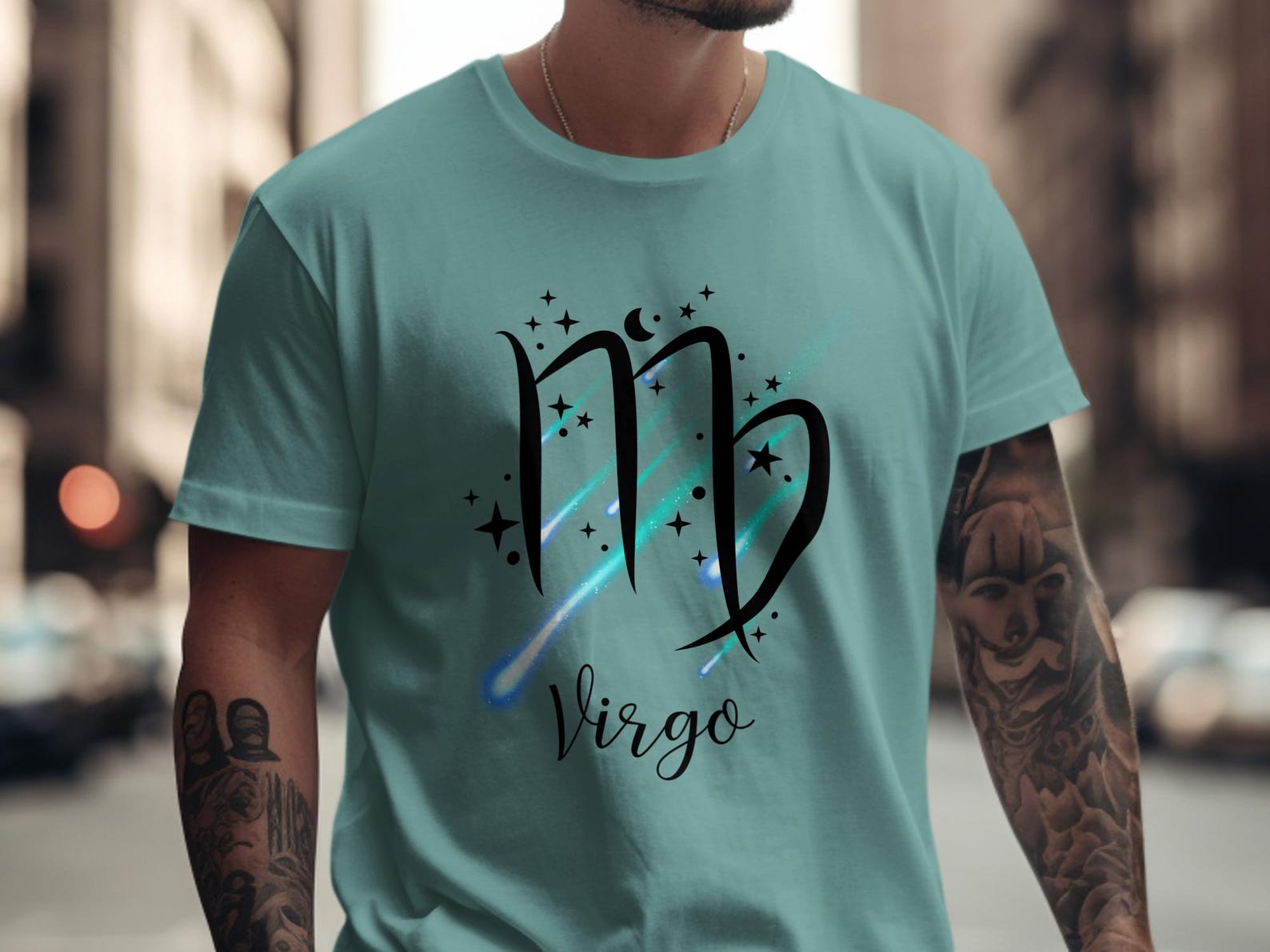 Virgo Zodiac T-Shirt: Celestial Horoscope Tee for August/September Birthdays 2XL