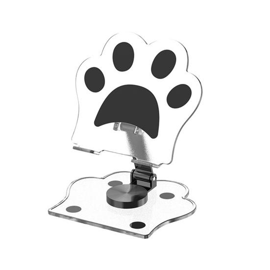 

Mobile Phone Holder Foldable Cat Paw Stand Adjustable Multi-Angle Rotation Acrylic Phone And Tablet Holder for Desk Office Travel Use S чёрный