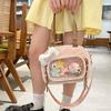 Nylon Transparent Pocket Backpack Japanese Style Badge Display Shoulder Bag Girl