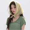 Transparent Cotton Linen Scarves Solid Color Square Handkerchief Pure Color Silk Scarf  Female