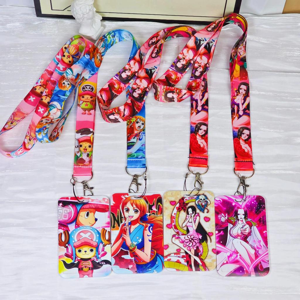 Anime Cartoon Credential Holder Keychains Neck Lanyard For Pass Card Anime Credit Card Holder Keychain Straps