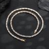 European and American hip-hop zircon necklace, rectangular zircon mixed with round zircon tennis chain, popular new models, mixed and matched.