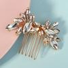New Bridal Hair Comb High-end Wedding Prom Party Hair Accessories Female Handmade Marquise Rhinestone Six-tooth Comb