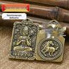 Amulet of Eight Guardian Deities Keychain: Brass Five Emperors Coins with Twelve Zodiac Pendant.