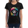 Birthday Gift Black T-shirt with Galactic Cat Print Graphic  Printed Short Sleeve Shirts Y2k Streetwear Graphic T Shirts