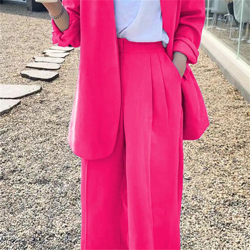 Korean Style 2025 Loose Casual Padded Shoulder Suit Jacket - Multiple Colors