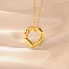Lemegeton Mini Geschmolzener Ring Halskette Kreis Anhänger Edelstahl Damen Halskette Choker Mode Trendig Elegant Kette Schmuck