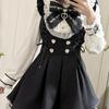 Japanese Y2 Aesthetics Vintage Bow Dress Shorts Set Women Gothic Lolita Style Long Sleeve Shirt Dress Elegant Party Dress Suits