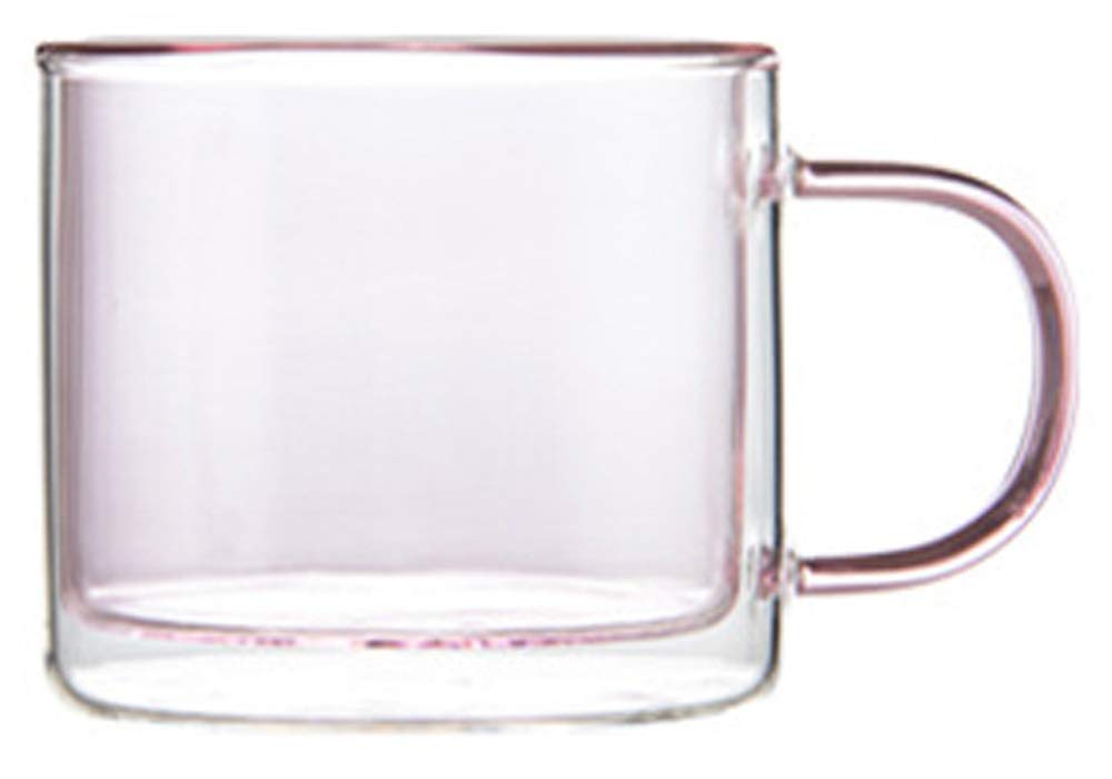 

Кофейная кружка из цветного стекла с двойными стенками, милый ретро-дизайн, цветная стеклянная чашка, чашка, кружка, термостойкое двухслойное выдувное стекло, стекло, стекло, чашка, розовый