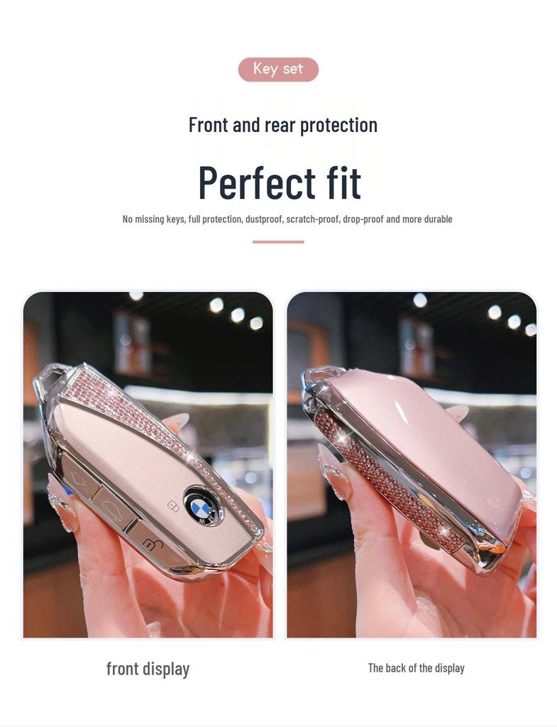 BMW Key Case for New X5L, 5/7 Series, X1, X7, X6, i5/i7/iX/XM with Lanyard