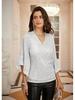 Women's Loose V-neck Sequin Flare Sleeve Top - Trendy Casual Vacation T-shirt
