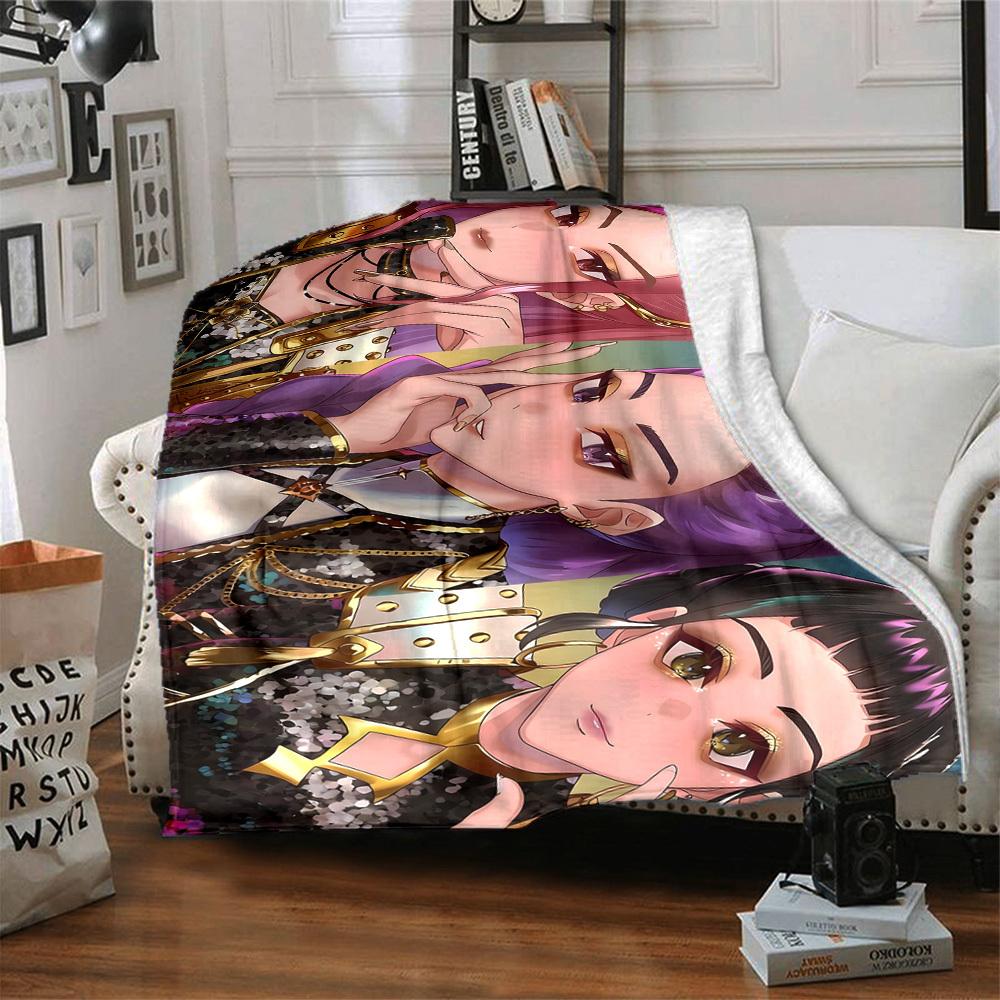 1pc KPop Flannel Throw Blanket - HD Printed Lightweight Soft Warm All-Season Blanket for Sofa, Bed, Travel, Camping - Machine Washable082