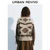 UR 2025 Spring Women's Retro Fair Isle Tassel Knit Sweater