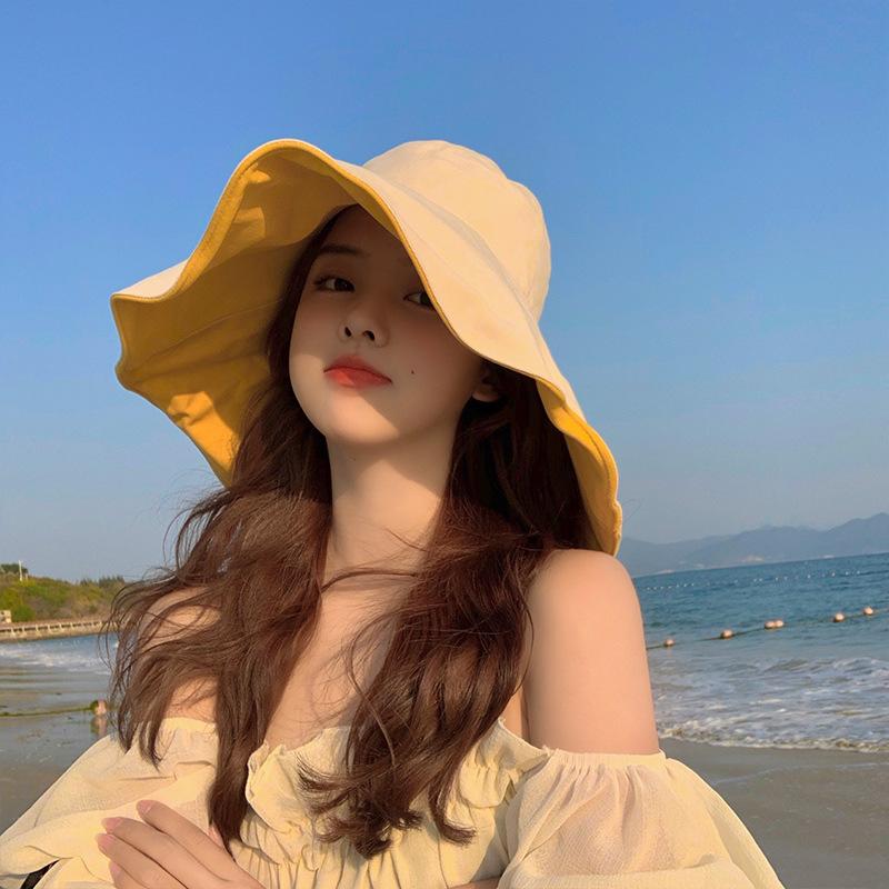 Women's Summer Sun Hat, Sun Protection Fisherman Hat, Versatile, UV-resistant, Large Brim, Makes the Face Look Smaller, Face-covering Sun Hat