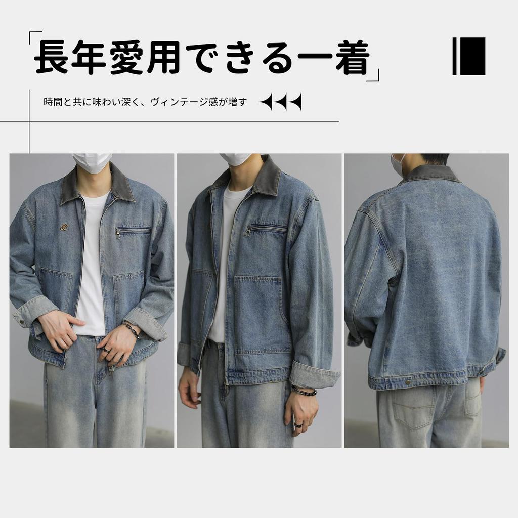 Maytopia Denim Denim Denim Blouson for Men and Distressed Denim JK7007 Jacket, Jacket, Blouson, Women, Material, Winter/Autumn Wear, (JP, Alphabet,