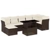 VidaXL Garden Lounge Set 8 Pcs with Brown Cushions Wicker 3266753