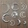 10pcs Charms Moon Antique Silver Color Moon Charms Pendants For Bracelets Moon And Star Charms Wholesale