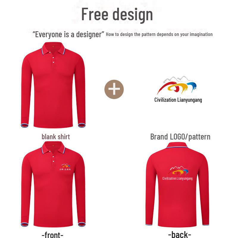 Polo Shirt with Custom Logo, Long-Sleeve, Autumn/Winter, Cultural Ad Shirt