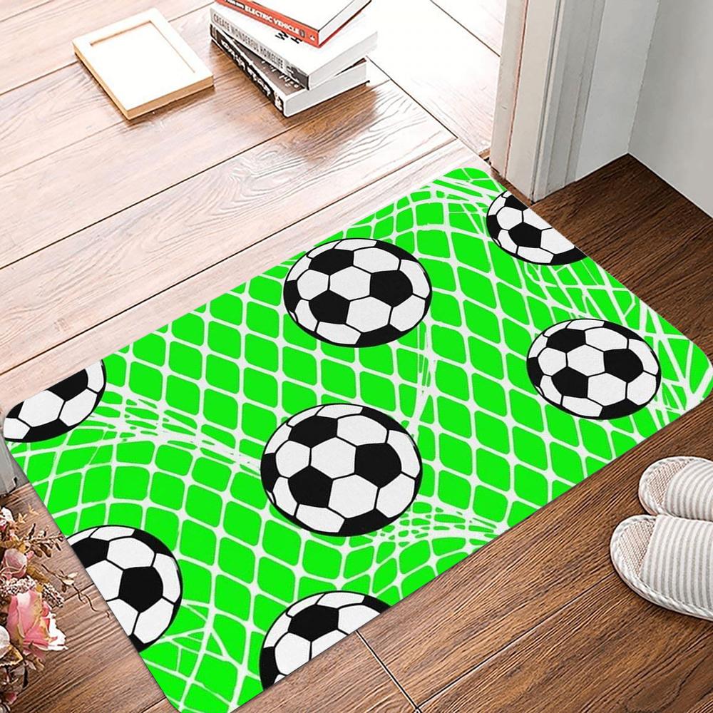 

Soccer Black Doormat Kitchen Carpet Living Room Dining Room Laundry Floor Mat Bath Balcony Hallway Non-slip Door Mat 40cmx60cm