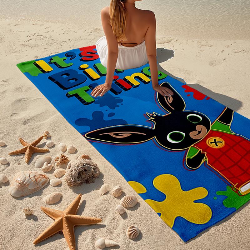 Bing Bunny Fashion Beach Towel: Ideal for Summer Adventures Soft, Absorbent and Quick Drying Suitable for Swimming and Bathing