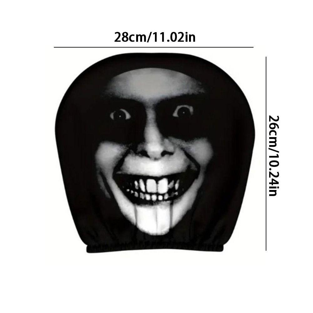 2 Stück Universal Autositzbezug Schwarz Totenkopfmuster Autositz Kopfstütze Auto Kopfstützbezug Halloween