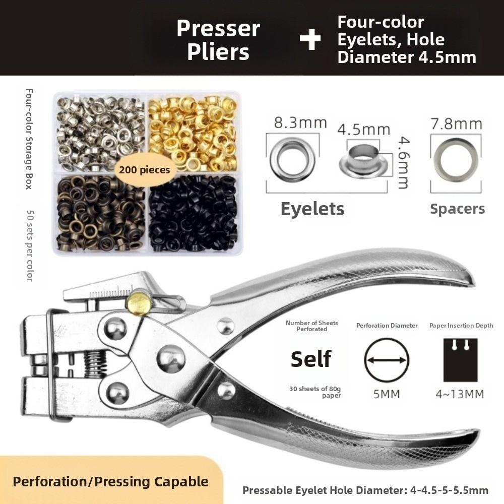 Labor-saving Eyelet Hole Punch Pliers Kit  for Bookbinding, Leather & Fabric