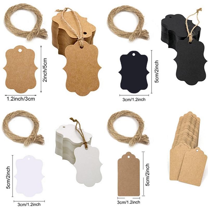 100Pcs Kraft Paper Tags Wedding Party Decoration Gift Tags Diy Packaging Labels
