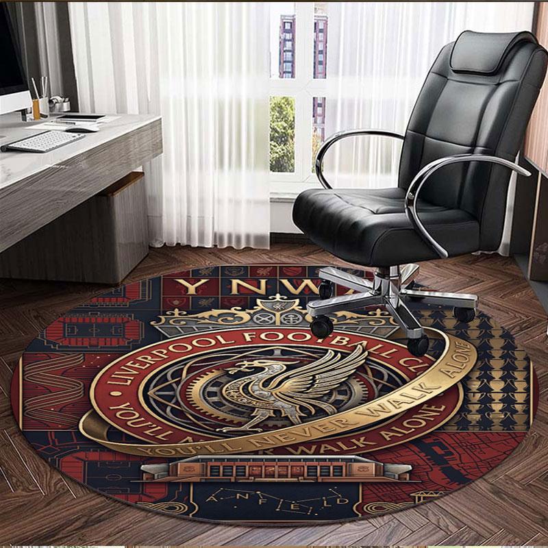 Liverpool Football Club Print Round Rug, Washable Floor Carpet, For Entryway Dorm Laundry Room Office Study, Home Decor Birthday Christmas Gift