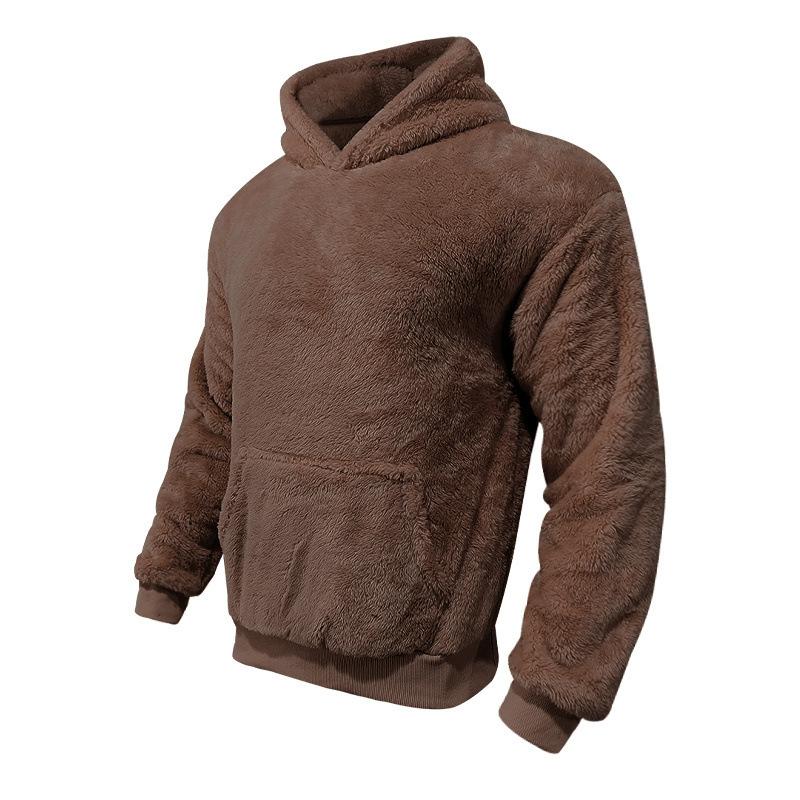 Men S Fleece Hooded Pullover Sweatshirt Winter Casual Wear