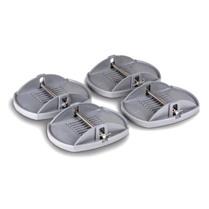 4Pcs Almofadas estabilizadoras de pernas com pinos para terrenos irregulares, estabilidade aprimorada e posicionamento seguro no solo