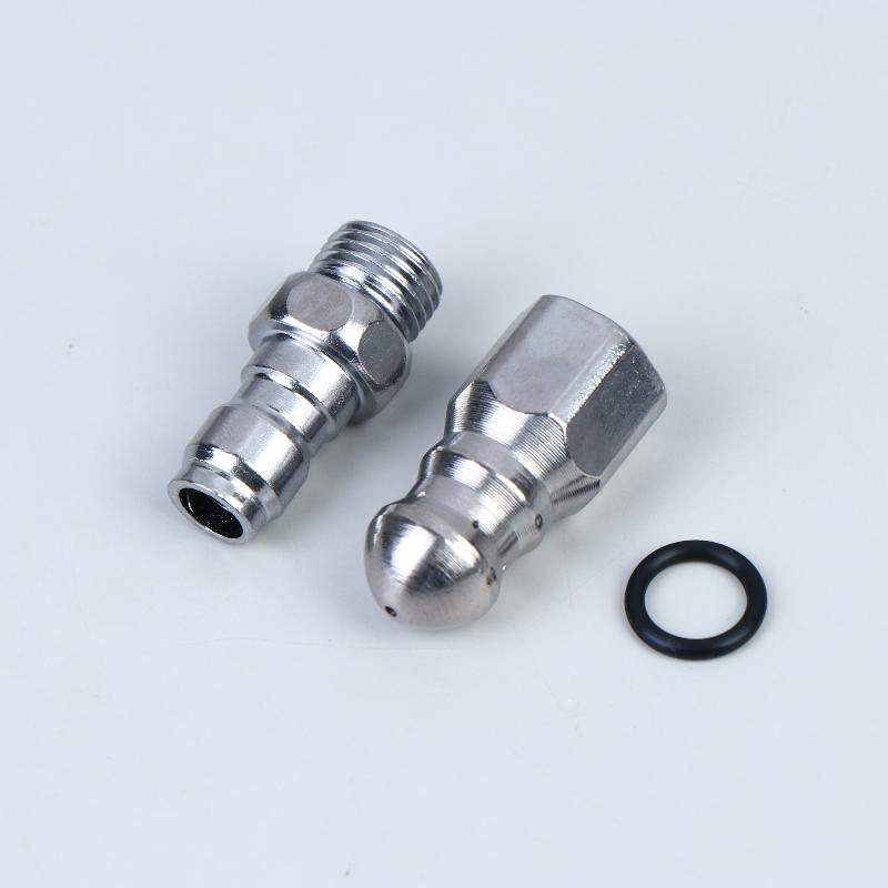 1/3/5 st 1/4" Rostfritt Stål Högtryckstvätt Snabbkoppling Avloppsslang Munstycke Verktyg Vattenstråle Högtrycksspruta Munstycke