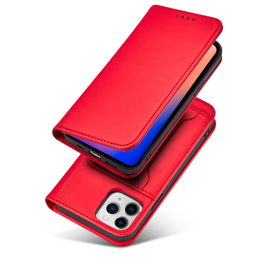 Hurtel Magnetic Wallet Case iPhone 12 Pro Max Red