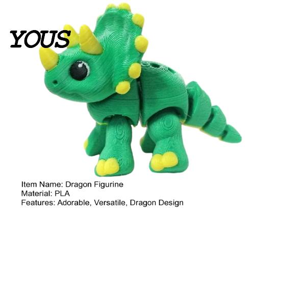 Sammler Drachenmodell Gelenkiger Schlüsselanhänger, Niedlicher Dinosaurier Schlüsselanhänger mit Beweglichen Gelenken, Spielbare Figur Flexibles 3D Gedrucktes Tieranhänger