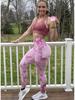 European & American Tie-Dye High-Waist Seamless Yoga Pants