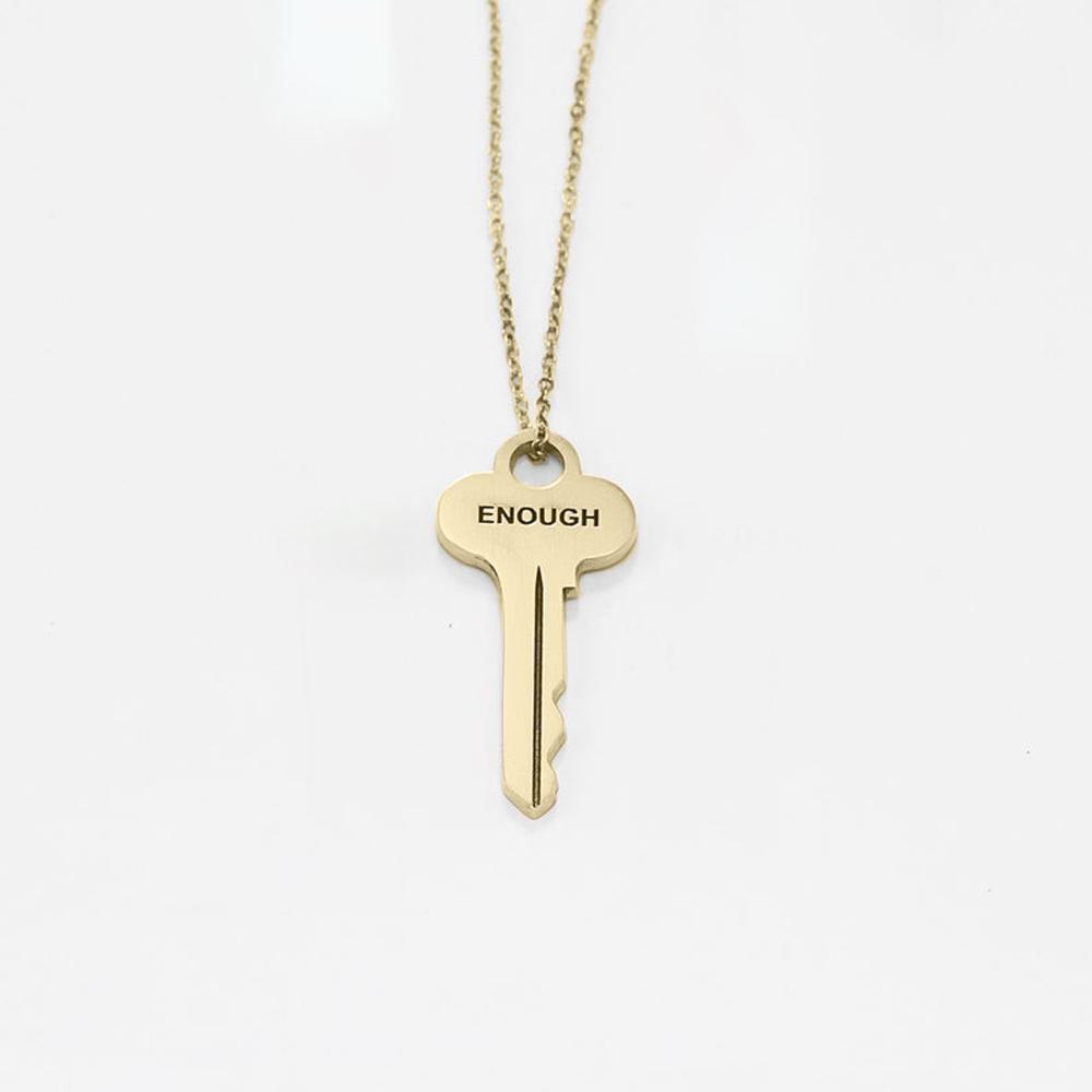 Stainless Steel Necklace For Women Personalised Key Pendant Custom Carved Name Date Choker Men Jewelry Gifts Collares Para Mujer