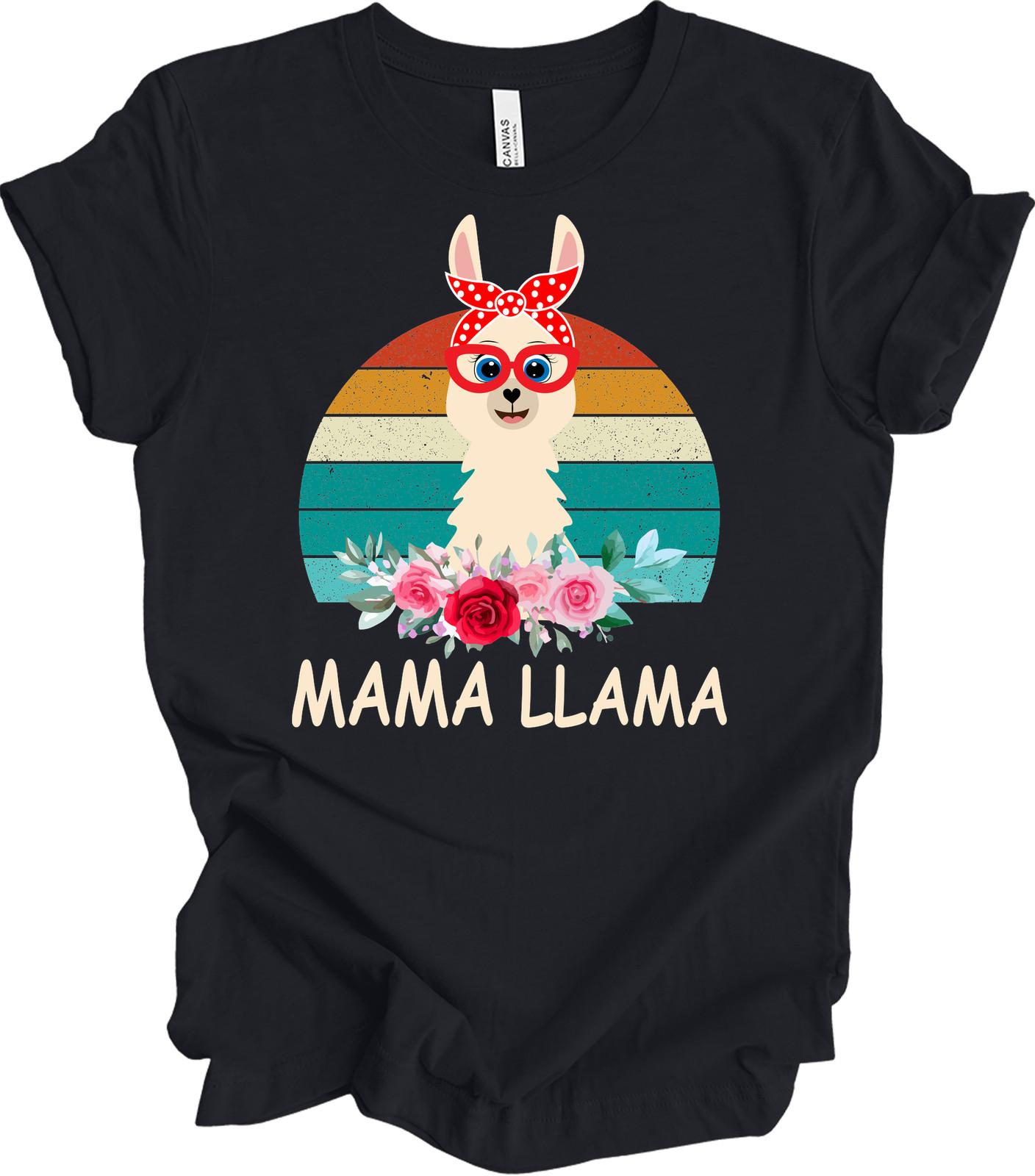 Mama Llama Cute Mothers Day Gift for Mommy T-shirt S