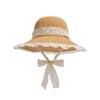 Summer Straw Wide Brim Sun Hat With Removable Ribbon For Beach And Outdoor Wear