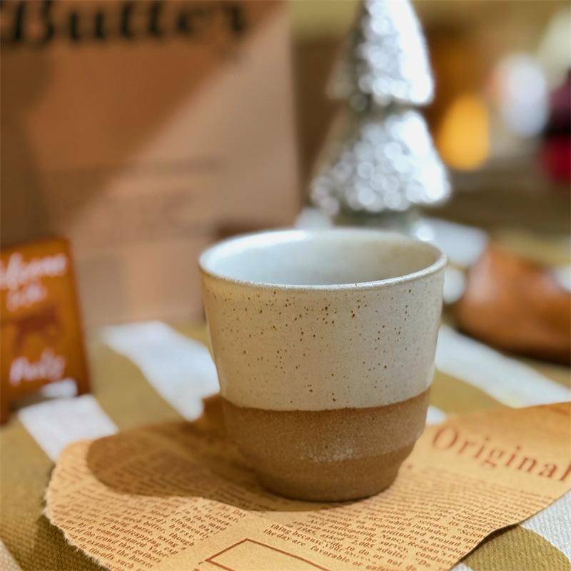 Kiln Change Middle East Small Cup Kung Fu Tea Bowl Retro Ceramic Tea Cup Concentrated Coffee Cup Coarse Pottery Cup