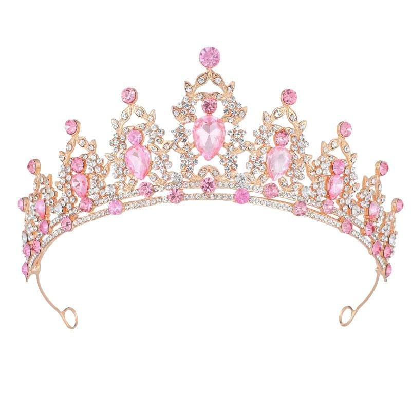 European and American Bride Headwear Crown Handcrafted Rhinestone Headband Simple and Elegant Crown Wedding Dress Accessories