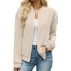Europe, America 2026 autumn and winter new solid color zipper loose long sleeve casual sweater women's jacket