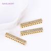 Trendy 18K Gold Plated Brass Cuboid Multiple Rows Separator Spacer Bars For Pearl Necklace Findings,DIY Jewelry Making Supplies