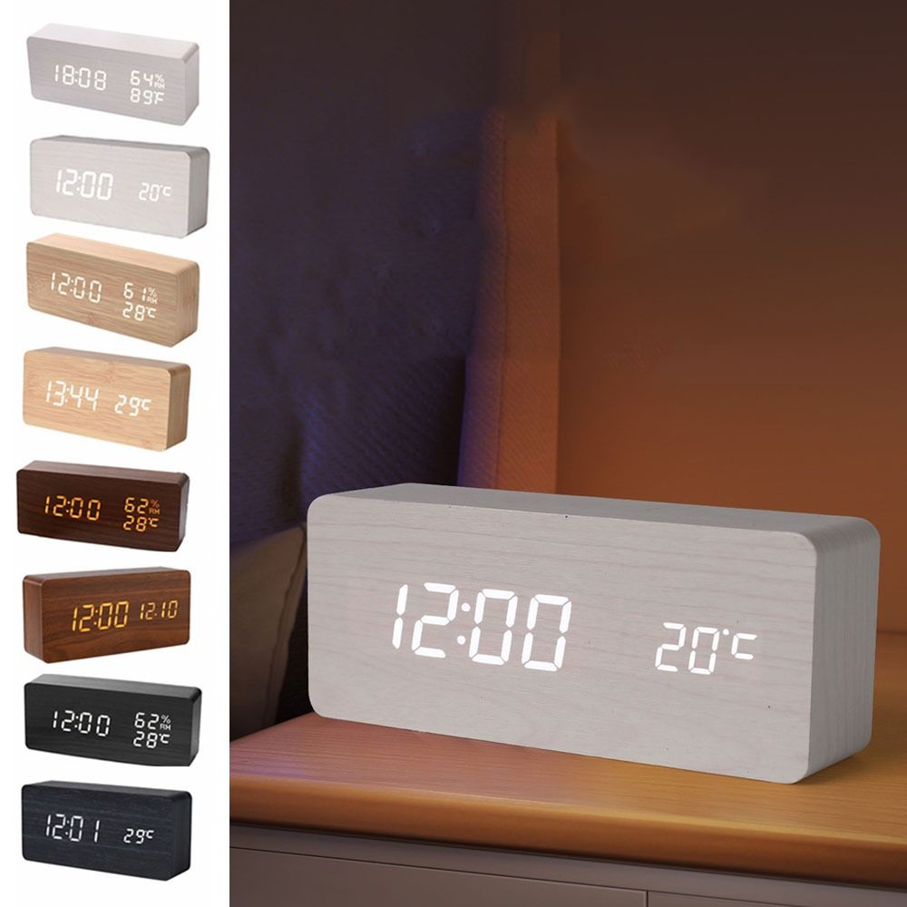 Reminder Digital Alarm Clock Large Display Table Clock LED Digital Clock Temperature Display