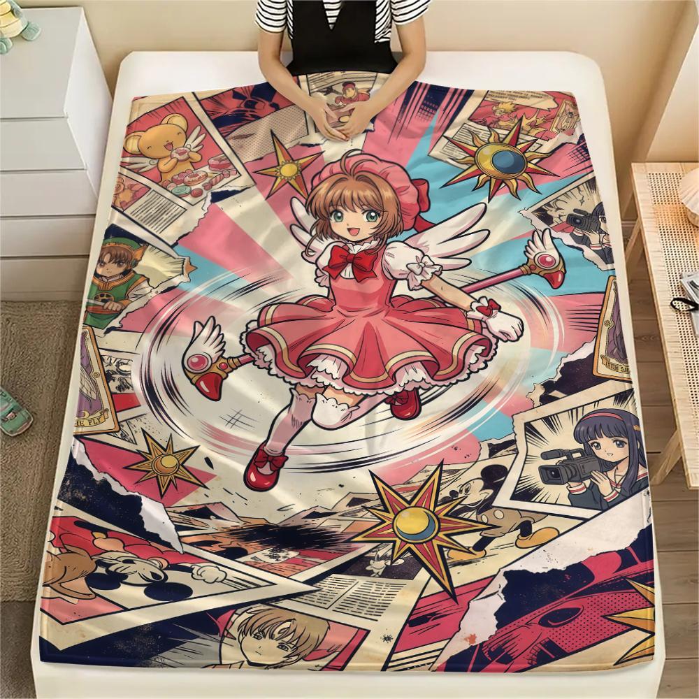 Cute Cardcaptor SakuraPrint Flannel Blanket, High quality Comfortable for All Seasons, Home Decor, Warmth and Comfort