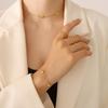 316L Stainless Steel New Fashion Upscale Zircon Love Heart Shape Charm Chain Bracelets For Women Couple Girl's Gift